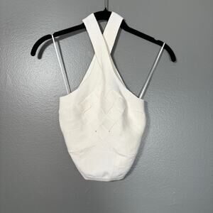 Intimately Free People Women's Can't Stop Swit Ivory Knit Woven Halter Top - XS